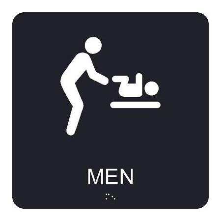 Nmc Mens Restroom Braille Ada Sign, ADA28BK ADA28BK